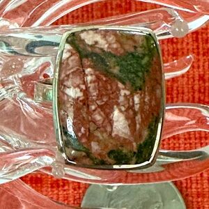 Handmade Unakite Sterling Ring
